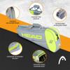 HEAD Core 3R Pro Tennis Racquet Bag, Holds 3 Racquets, Adjustable Strap, Grey/Yellow view 2