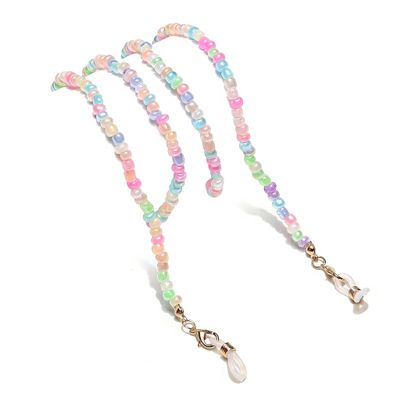 COLORFUL BLING Beaded Mask Lanyard Eye Glasses Chain Eyeglass Necklace Strap Holder Retainer Hanger Keeper Around Neck-pink