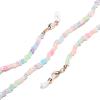 COLORFUL BLING Beaded Mask Lanyard Eye Glasses Chain Eyeglass Necklace Strap Holder Retainer Hanger Keeper Around Neck-pink view 2