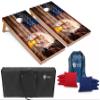 Tailgating Pros Patriotic Eagle US Flag Design Cornhole Board Set w/Bean Bags and Carrying Case - 4'x2' Corn Hole Toss Game - Optional LED Lights view 1
