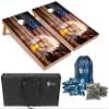 Tailgating Pros Patriotic Eagle US Flag Design Cornhole Board Set w/Bean Bags and Carrying Case - 4'x2' Corn Hole Toss Game - Optional LED Lights view 1