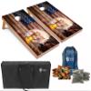 Tailgating Pros Patriotic Eagle US Flag Design Cornhole Board Set w/Bean Bags and Carrying Case - 4'x2' Corn Hole Toss Game - Optional LED Lights view 1