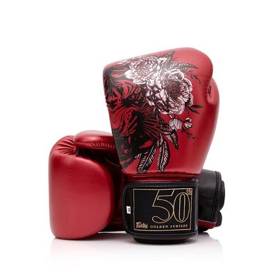 Fairtex Golden Jubilee Premium Muay Thai Boxing Gloves | Limited Edition Syntek Leather | Stylish Design for Training & Competition | Heavy-Duty & Imported Boxing Glove | MMA, Kickboxing (8oz)