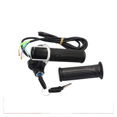 24V 36V 48V Electric Bike Throttle with LED Display Indicator/ON-Off Key Lock for Electric Bike/Bicycle/Scooter Twist Throttle DaJiKan (Color : 36V)