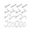 18PCS L Shaped Nose Studs, Surgical Steel Nose Piercing Jewelry, Nose Screw Pack, Endless Hoop Nose Rings for Women and Men, Body Jewelry Set with 6mm 8mm 10mm Hoops view 1
