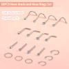 18PCS L Shaped Nose Studs, Surgical Steel Nose Piercing Jewelry, Nose Screw Pack, Endless Hoop Nose Rings for Women and Men, Body Jewelry Set with 6mm 8mm 10mm Hoops view 2