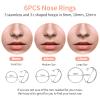 18PCS L Shaped Nose Studs, Surgical Steel Nose Piercing Jewelry, Nose Screw Pack, Endless Hoop Nose Rings for Women and Men, Body Jewelry Set with 6mm 8mm 10mm Hoops view 3