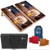 Tailgating Pros Patriotic Eagle US Flag Design Cornhole Board Set w/Bean Bags and Carrying Case - 4'x2' Corn Hole Toss Game - Optional LED Lights view 1