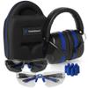 TradeSmart All-in-One Shooting Ear Protection - Comfort+ NRR 28 Earmuffs, Glasses & Earplugs + Carry Case view 1