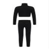 Loodgao Kids Girls Zipper Turtleneck Long Sleeve Crop Top with Leggings Tracksuit Set Gym Yoga Workout Outfits Black 14 view 2