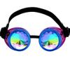 Steampunk Glasses for Raves Trippy Psychedelic Kaleidoscope Goggles with Rainbow Crystal Glass Lens view 1
