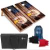 Tailgating Pros Patriotic Eagle US Flag Design Cornhole Board Set w/Bean Bags and Carrying Case - 4'x2' Corn Hole Toss Game - Optional LED Lights view 1