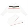 Loodgao Kids Girls Zipper Turtleneck Long Sleeve Crop Top with Leggings Tracksuit Set Gym Yoga Workout Outfits White 8 view 3