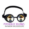 OMGREAT Raves Goggles with Rainbow Crystal Glass Lens Kaleidoscope Glasses Funky Prism Steampunk Glasses for Cosplay Party view 3