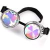 Kaleidoscope Goggles for Raves Trippy Psychedelic Steampunk Glasses with Rainbow Prism Diffraction Crystal Lenses view 3