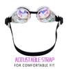 Kaleidoscope Goggles for Raves Trippy Psychedelic Steampunk Glasses with Rainbow Prism Diffraction Crystal Lenses view 4