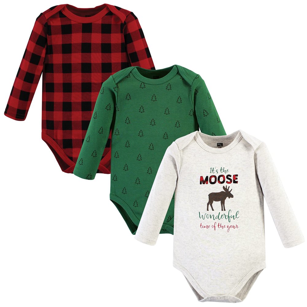 Hudson Baby Boys Cotton Long-sleeve Bodysuits And Toddler T-Shirt Set, Moose Wonderful Time, 0-3 Months US
