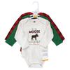 Hudson Baby Boys Cotton Long-sleeve Bodysuits And Toddler T-Shirt Set, Moose Wonderful Time, 0-3 Months US view 2