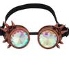OMGREAT Steampunk Kaleidoscope Goggles with Rainbow Crystal Glass Lens, Perfect for Cosplay, Party, and Festivals view 1