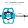 Mountain Bike Pedals - Dual Function Flat and Clipless Pedal - 3 Sealed Bearing Platform Pedals Clipless Compatible, Bicycle Pedals for BMX Spin Exercise Peloton Trekking Bike view 4