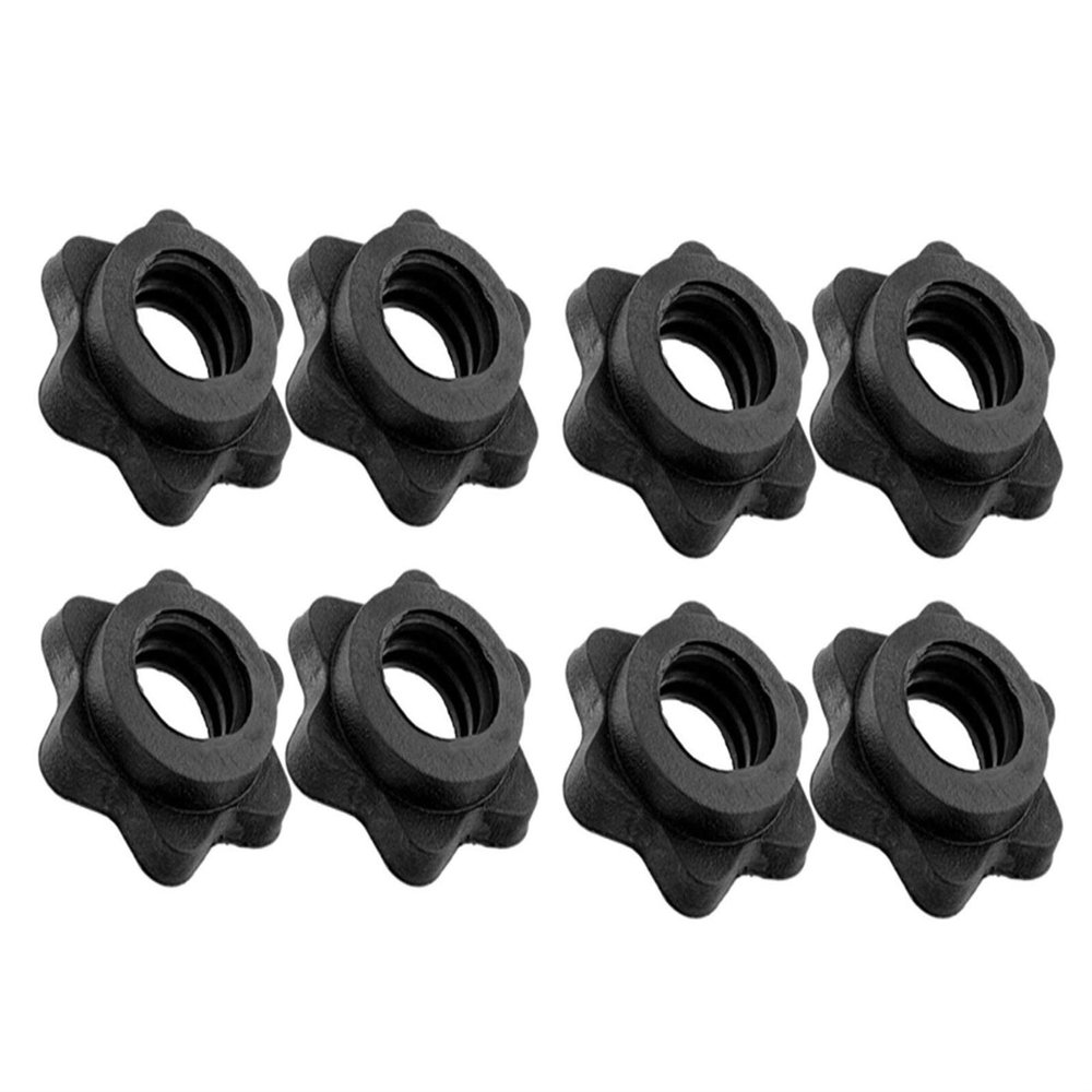 4 Pairs Dumbbell Hex Nut,Dumbbell Rod Nut,Spinlock Collars for Barbells Bars Training Sports DaJiKan (Color : Black)