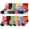 Eocom 6 Pairs Baby Boys Girls Wool Socks Infant Toddlers Kids Unisex Winter Thick Soft Warm Thermal Crew Socks (Stripe Car, 0-12 Months) view 1