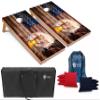 Tailgating Pros Patriotic Eagle US Flag Design Cornhole Board Set w/Bean Bags and Carrying Case - 4'x2' Corn Hole Toss Game - Optional LED Lights view 1