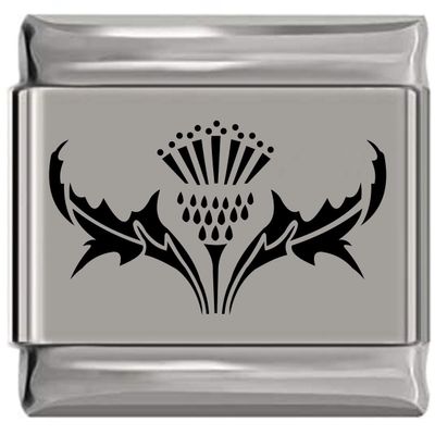 NewCharms Scottish Thistle Laser Engraved Italian Charm (9mm Standard Size)