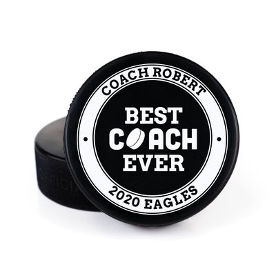Buffalo Bottle Craft Hockey Puck- Best Coach Printed Gift Personalized Puck- Official Size-Thanks Coach,Team Custom Design Real Hockey Puck Gift