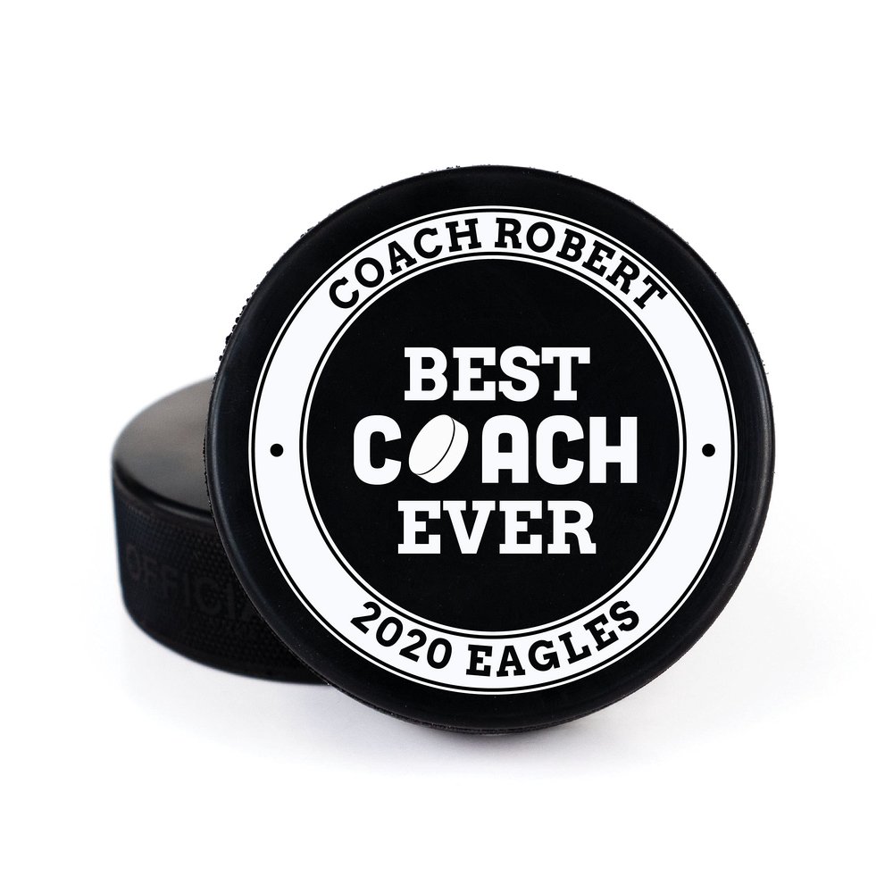 Buffalo Bottle Craft Hockey Puck- Best Coach Printed Gift Personalized Puck- Official Size-Thanks Coach,Team Custom Design Real Hockey Puck Gift
