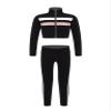 Loodgao Kids Girls Zipper Turtleneck Long Sleeve Crop Top with Leggings Tracksuit Set Gym Yoga Workout Outfits Black 8 view 1