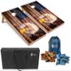 Tailgating Pros Patriotic Eagle US Flag Design Cornhole Board Set w/Bean Bags and Carrying Case - 4'x2' Corn Hole Toss Game - Optional LED Lights view 1