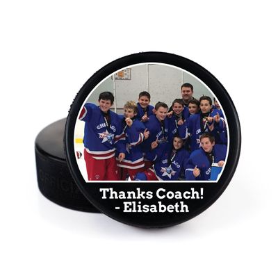 Buffalo Bottle Craft Hockey Puck- Best Coach Printed Gift Personalized Puck- Official Size-Thanks Coach,Team Custom Design Real Hockey Puck Gift