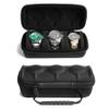 RIGICASE 3 watch travel case roll, Hard watch carry case roll display storage organizer box for men and women with soft foam pillows snug fit all size watches up to 60mm face view 1