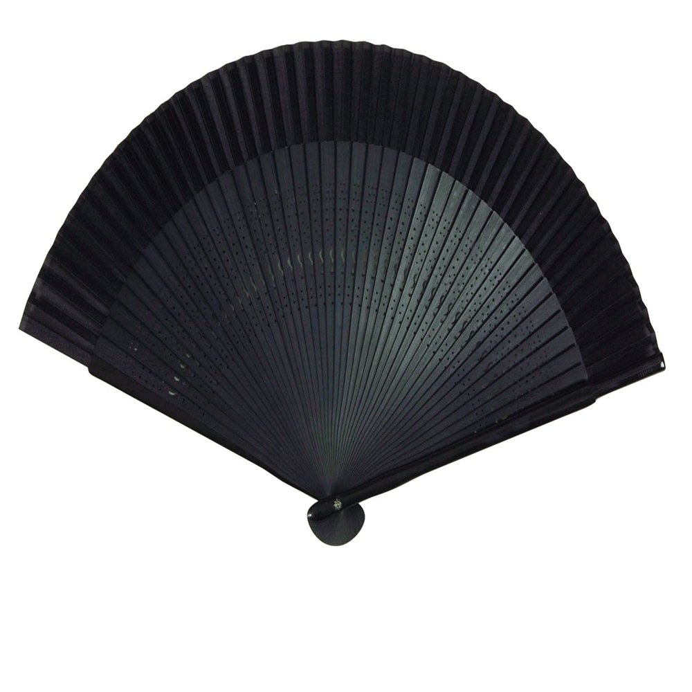 Japanese Miscellaneous Goods, Kyoto Accessories, Black FORMAL Selection, Pure Silk Fan