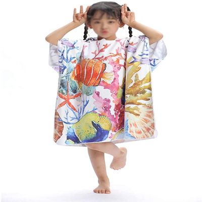 LSDRALOBBEB Beach Towels Sports Towel Beach Towel Children's Quick-Drying Hooded Swimming Bathrobe Changing Cloak Beach Swimming Sport Robe 901(Color:4;Size:One Size)