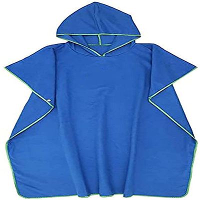 LSDRALOBBEB Beach Towels Sports Towel Changing Robe Hooded Poncho Towel Microfiber Poncho Surf for Adult Men and Women Quick Dry Lightweight Universal Size 901(Color:Blue)