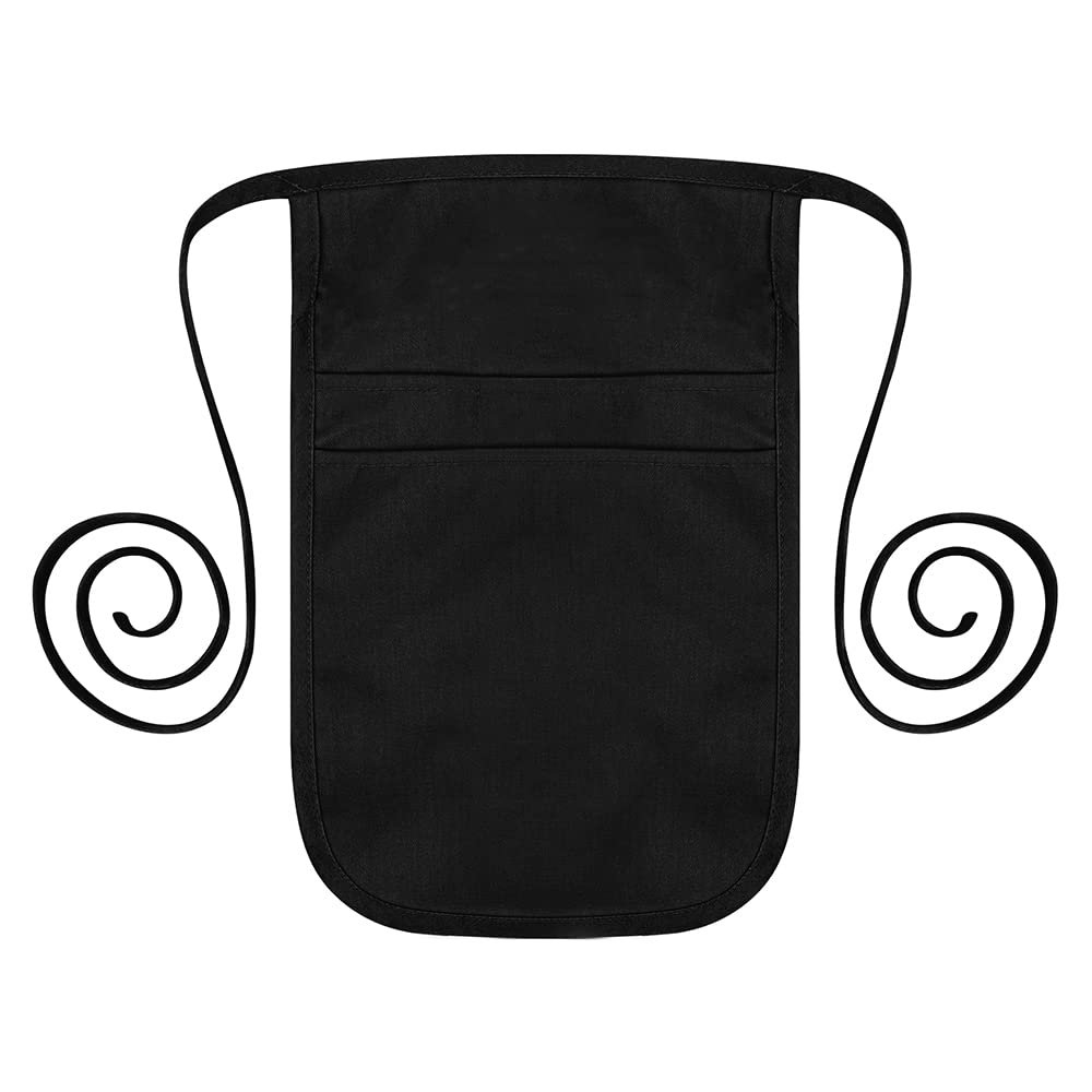 TopTie Server Money Pouch Wallet Fanny Pack Waist Apron Bag with Extra Long Ties for Men & Women-Black