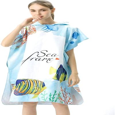 LSDRALOBBEB Beach Towels Sports Towel Beach Towel Wrap Adult Dressing Hooded Bathrobe Cloak Printing Beach Quick-Drying Shawl Bathrobe Sport Robe 901(Color:3;Size:One Size)