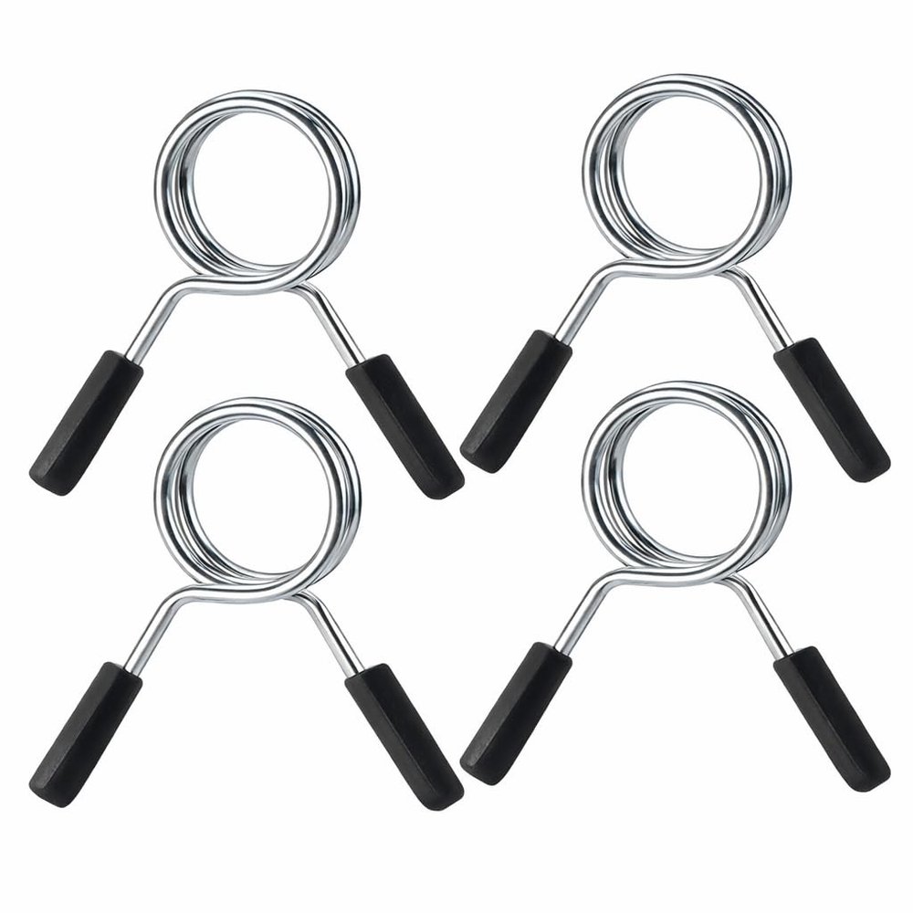Barbell Spring Clip, 4 Pcs 24mm / 48mm Barbell Clamp Spring Collar Clip Dumbbell Spring Lock Fitness Equipment Lifting Kit(Inner Diameter 48mm (4 Pieces)