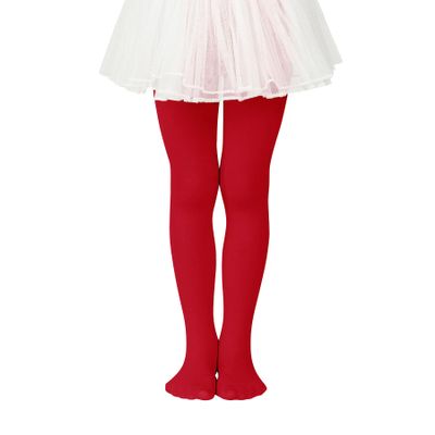 Zando Red Tights for Girls 4-6 - Ultra Soft Red Tights for Girls 3-4T Elastic Ballet Footed Halloween Tight Girl for Christmas Daily School 3-6 Years