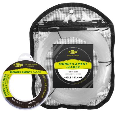 SF Monofilament Leader Line Mono Material Leader Line Monofilament Fishing Line Clear 100M/110Yds for Saltwater Freshwater 40LB