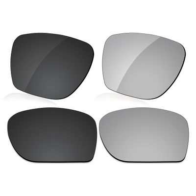 LenzReborn High-impact Polarized Lens Replacement for Oakley Sylas OO9448 57mm Sunglasses - Dark Black+Silver Grey