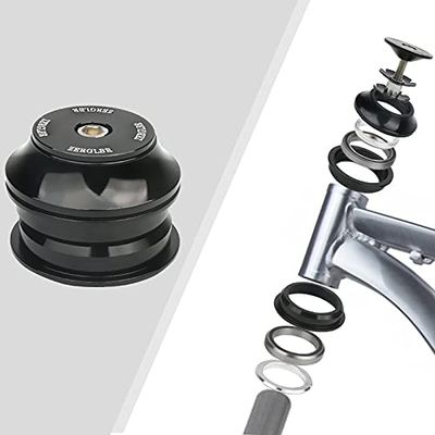 Bicycle Bearing Headset, Bicycle Headset Mountain Bike Fully Hidden Aluminum Alloy Peilin Bowl Group Mountain Bike Head Tube Road Car Bearing Bearing Bowl Group 44mm Fork Wrist External Group