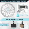 BUCKLOS Mountain Bike Disc Brake kit, MTB Mechanical Line Pulling Disc Brakes Caliper with Aluminum Alloy Levers /160mm Rotor,/is/PM Universal Adapter for Ebike/Folding Bike/Scooter/Fat Bike view 4