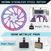 BUCKLOS Mountain Bike Disc Brake kit, MTB Mechanical Line Pulling Disc Brakes Caliper with Aluminum Alloy Levers /160mm Rotor,/is/PM Universal Adapter for Ebike/Folding Bike/Scooter/Fat Bike view 4