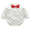 iiniim 4Pcs Baby Boys Gentleman Outfits Sets Long Sleeve Romper/Shirts + Vest +Pants +Bow Tie Wedding Party Tuxedos Suit Grey 6-9 Months view 2