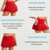 Yknktstc Women Pleated Tennis Skirt with Shorts High Waist Golf Skort Athletic Mini Skirt with Pockets Large White view 4