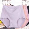 3Pcs Big Size XL~6XL High Waist Cotton Briefs Women's Lingerie Solid Panties Striped Underpants Breathable Underwear (Color : Gray X 3, Size : 3XL) view 4