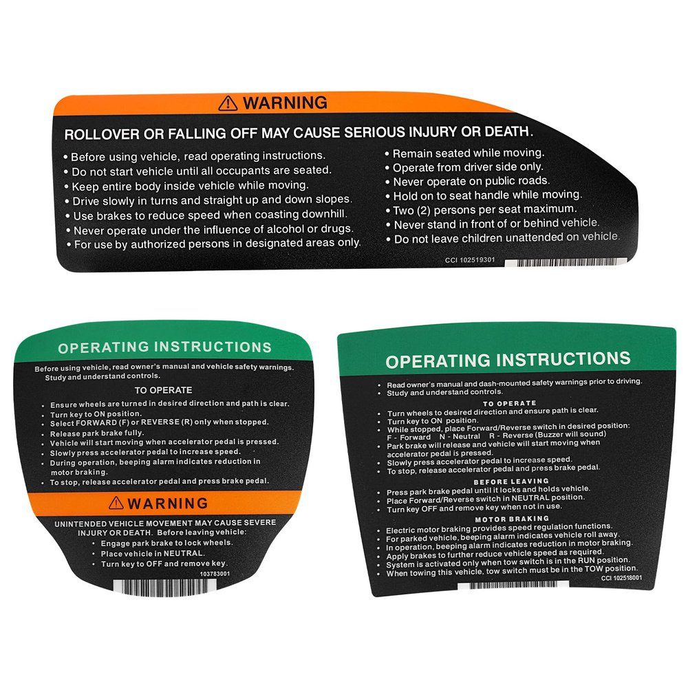 CartClan Club Car Precedent Steering Wheel Sticker&Dashboard Sticker Kit